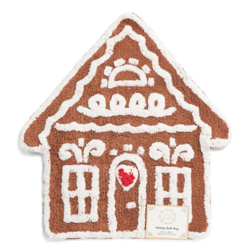 WARM WISHES 25x28 Gingerbread House Figural Tufted Rug